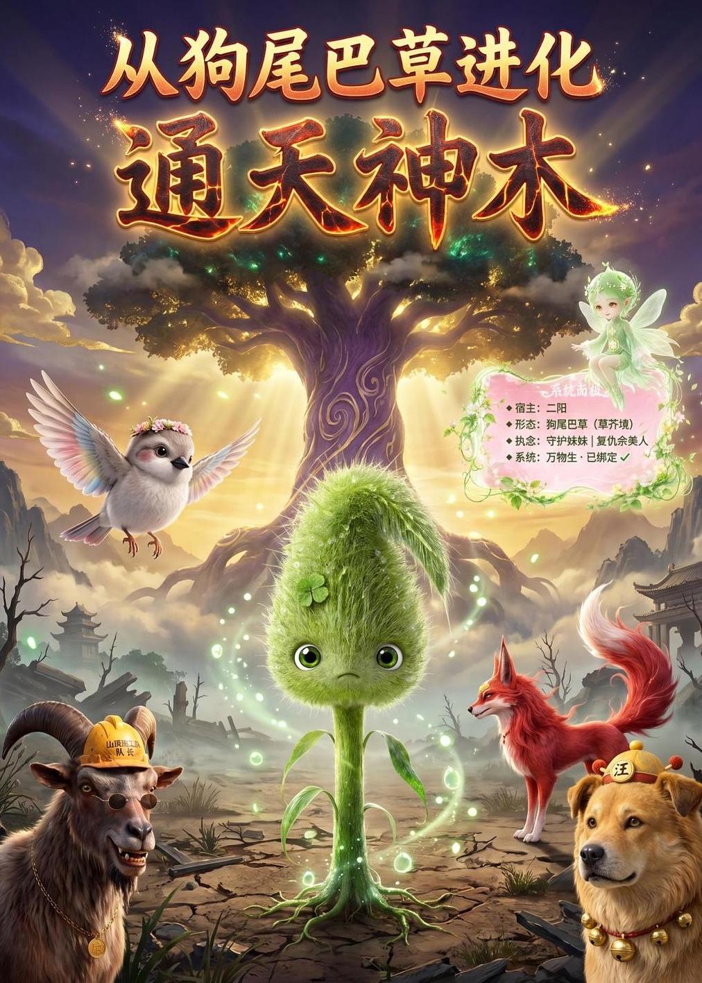 从狗尾巴草进化通天神木（1080）