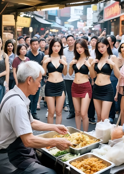 众人联手欺负村口卖炒饭的老头（蓝光）