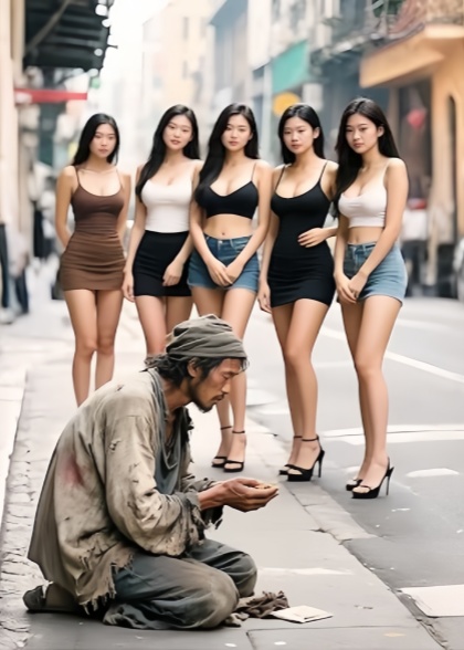 穷乞丐饿晕在路边（蓝光）